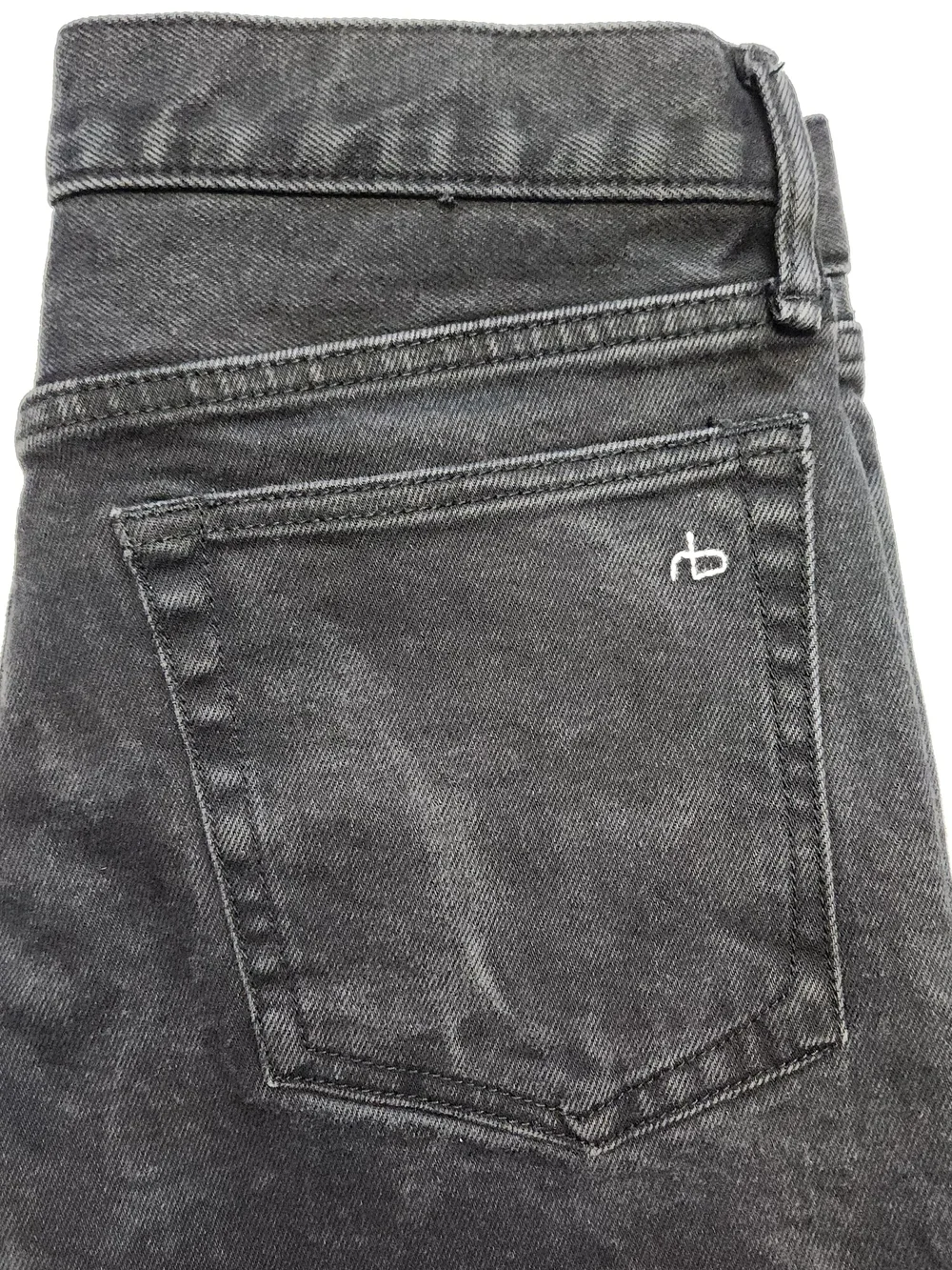 Rag & Bone Black Fit Straight Mens Button Fly Jeans Size 30x30 Excellent Fade